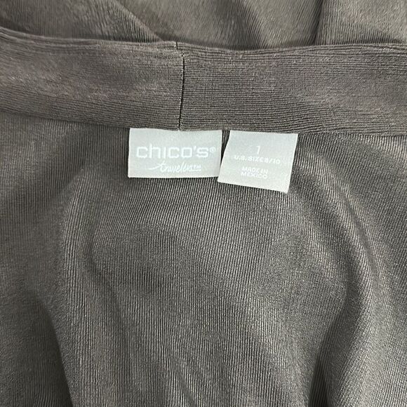 Chico’s Travelers Chocolate Brown Single Button Closure Cardigan Size M - Picture 5 of 9
